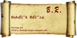 Bohák Róza névjegykártya